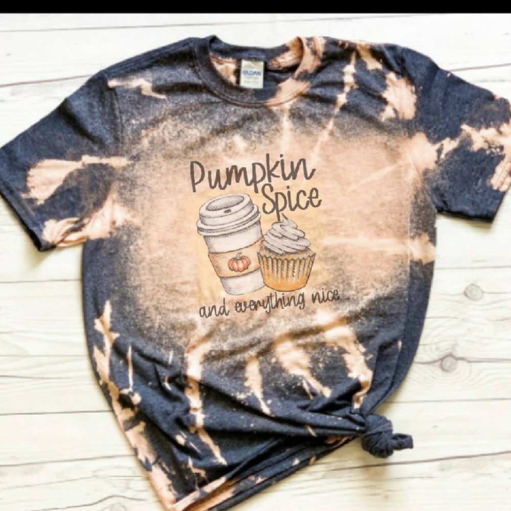 Pumpkin spice bleached tee